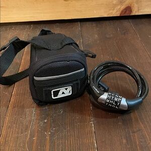 NWOT NISHIKI BIKE SADDLE STORAGE BAG and WordLock BIKE LOCK